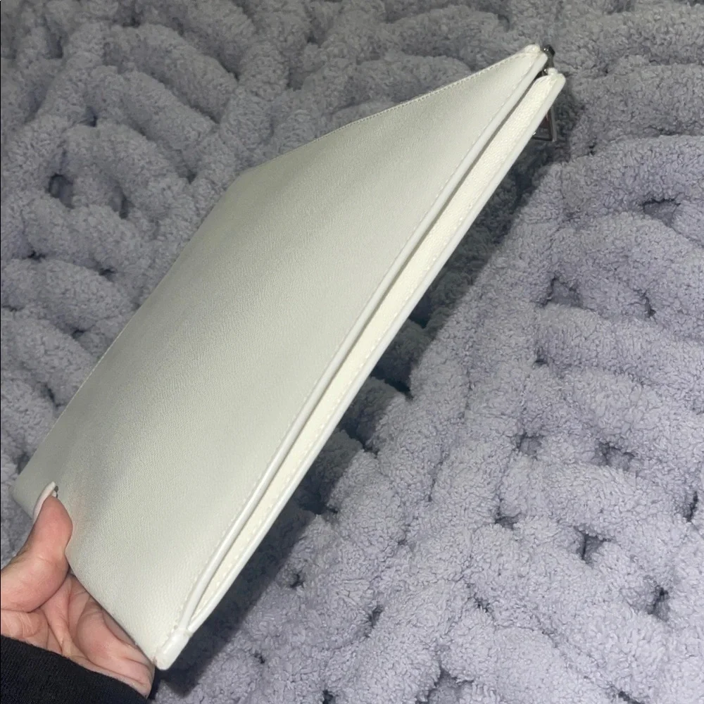 Saint Laurent Ivory Leather Clutch